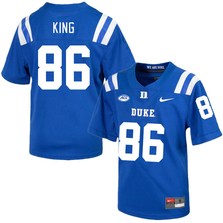 Men #86 Charlie King Duke Blue Devils College Football Jerseys Stitched-Royal